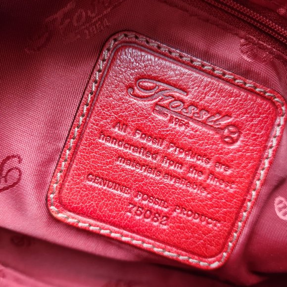 Fossil Red Leather Lady Purse/ Handbag - Picture 11 of 16